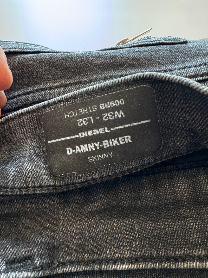 Diesel D-Amny-Biker Skinny Jeans Dark Grey W32 L32