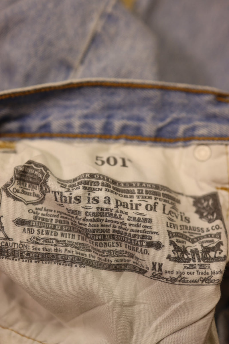 Levi's 501 Jeans W27 L30 Hellblau Vintage Straight Leg Denim Damen