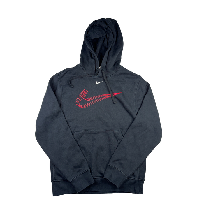 Nike Vintage Hoodie Schwarz Roter Swoosh Größe XS