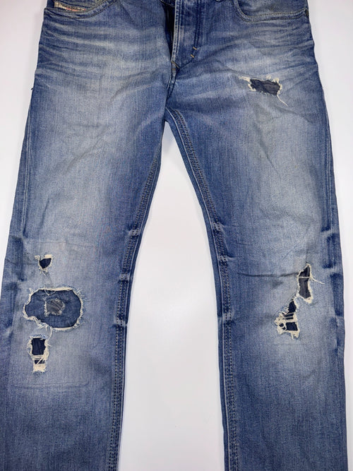 Diesel Thavar Vintage Y2K Distressed Jeans Size 31 Blue Denim