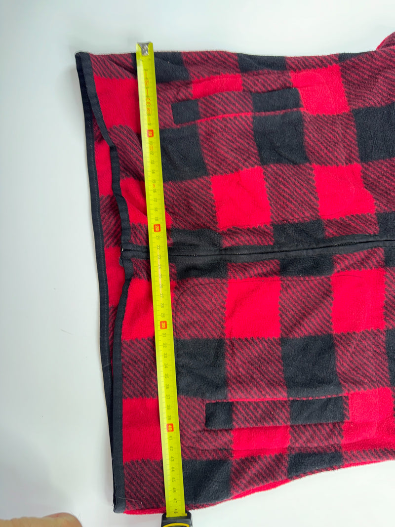 Chaps Vintage Y2K Buffalo Plaid Fleece Vest Red Black Size S