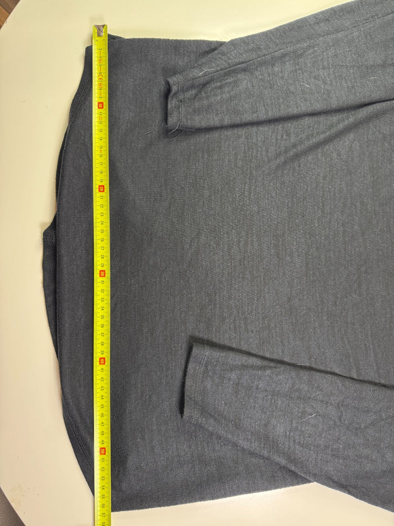 Abercrombie & Fitch Long Sleeve T-Shirt V-Neck Grey Basic Size XL