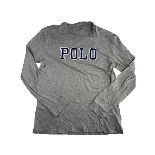 Polo Ralph Lauren Long Sleeve T-Shirt Grey Big Logo Size M