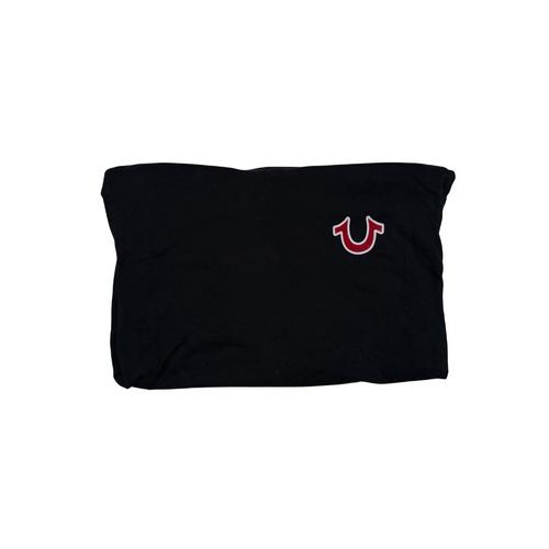 True Religion Vintage T-Shirt Black Horseshoe Logo Streetwear Y2K L