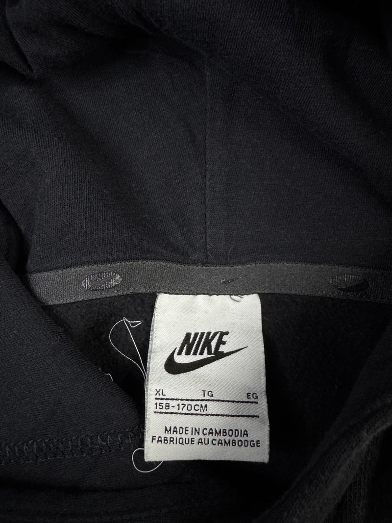 Nike Vintage Y2K Hoodie Black Double Swoosh Logo Pullover XL