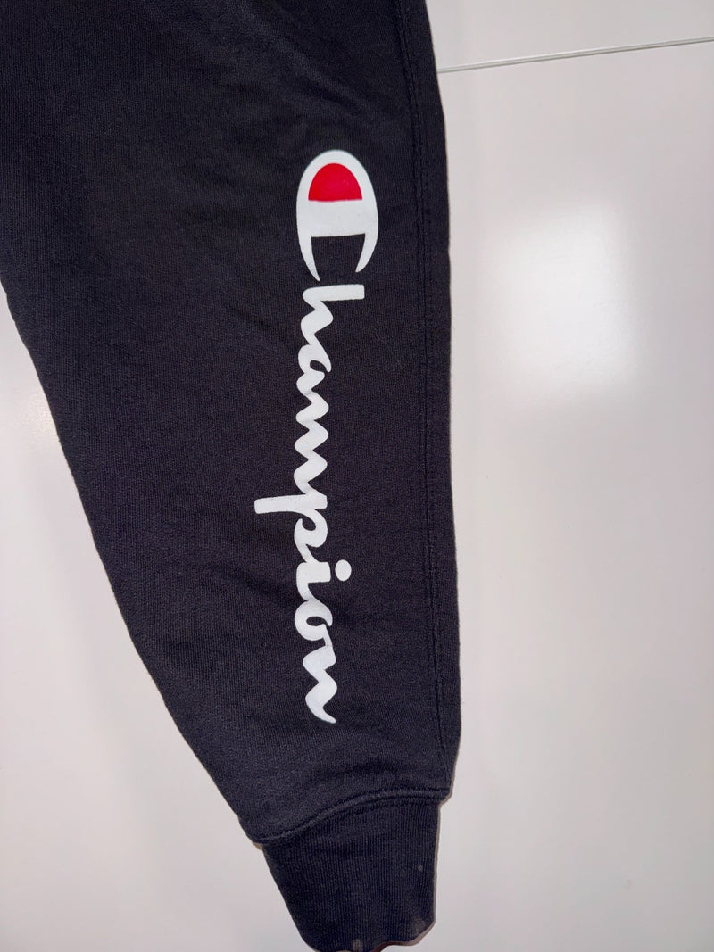Champion Joggers Big Logo Black Size L Y2K Sweatpants