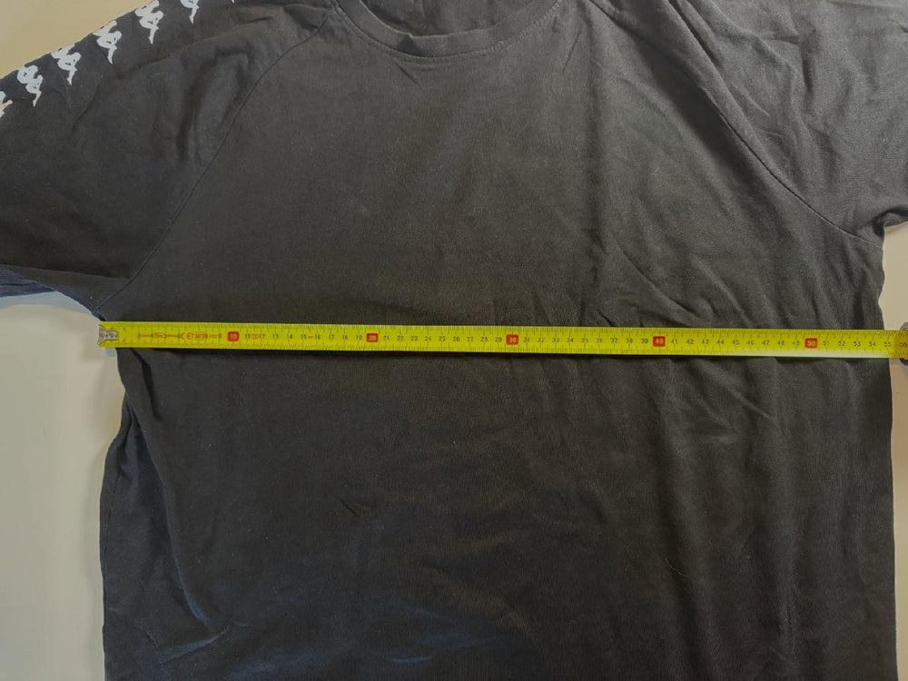 Kappa T-Shirt Black Logo Tape Sleeves Streetwear Oversized Size XL — 4