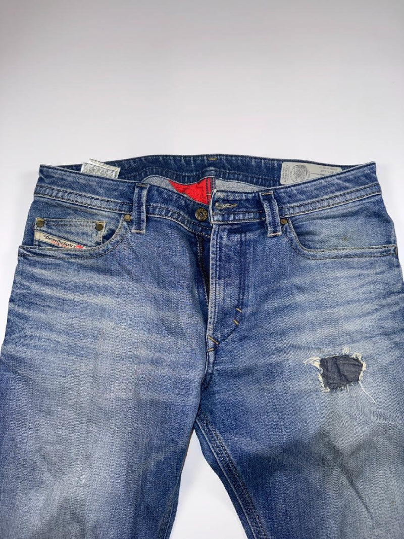 Diesel Thavar Vintage Y2K Distressed Jeans Size 31 Blue Denim