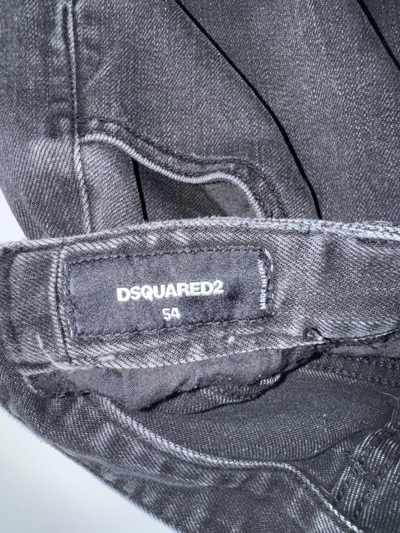 Dsquared2 Vintage Y2K Jeans Size 5A Black Graphic Print Straight Leg
