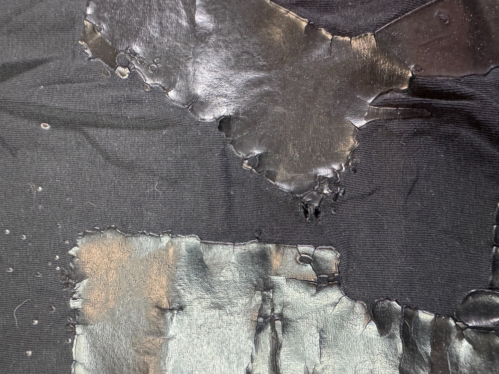 Karl Lagerfeld Distressed Print T-Shirt Black Y2K Designer Size L — 4