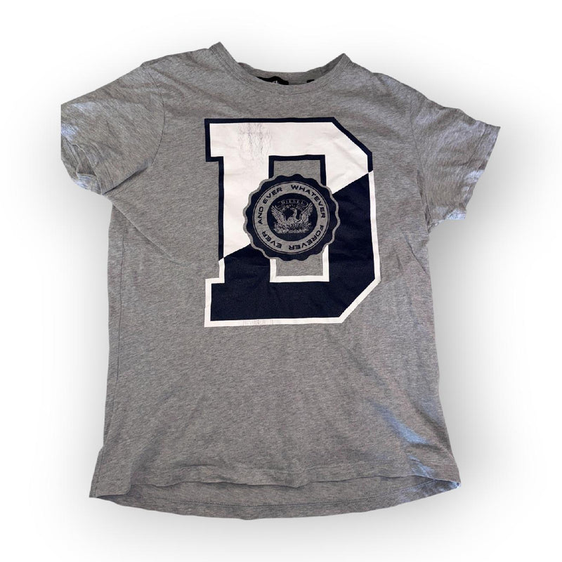 Diesel Vintage Y2K T-Shirt Big Logo Grey Size L