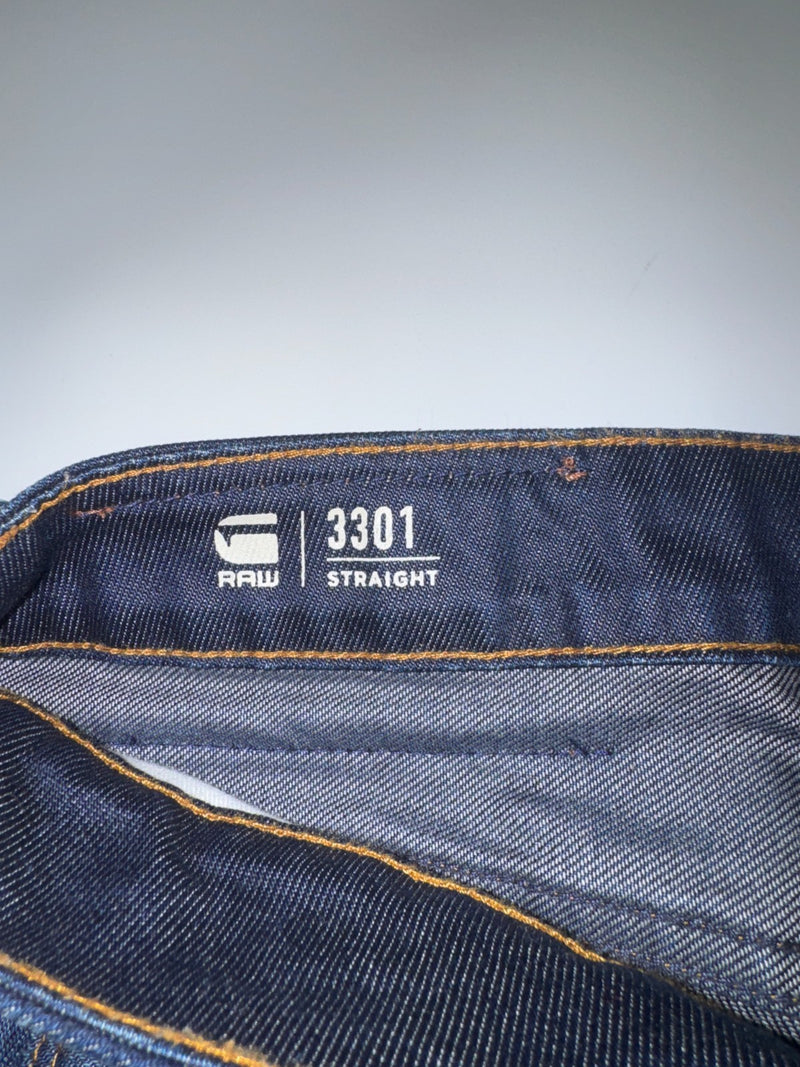 G-Star RAW 3301 Straight Jeans Dark Blue W30 L30 Denim