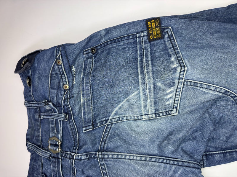 G-Star Raw 3301 GS Cargo Jeans W30 Distressed Y2K Utility Denim
