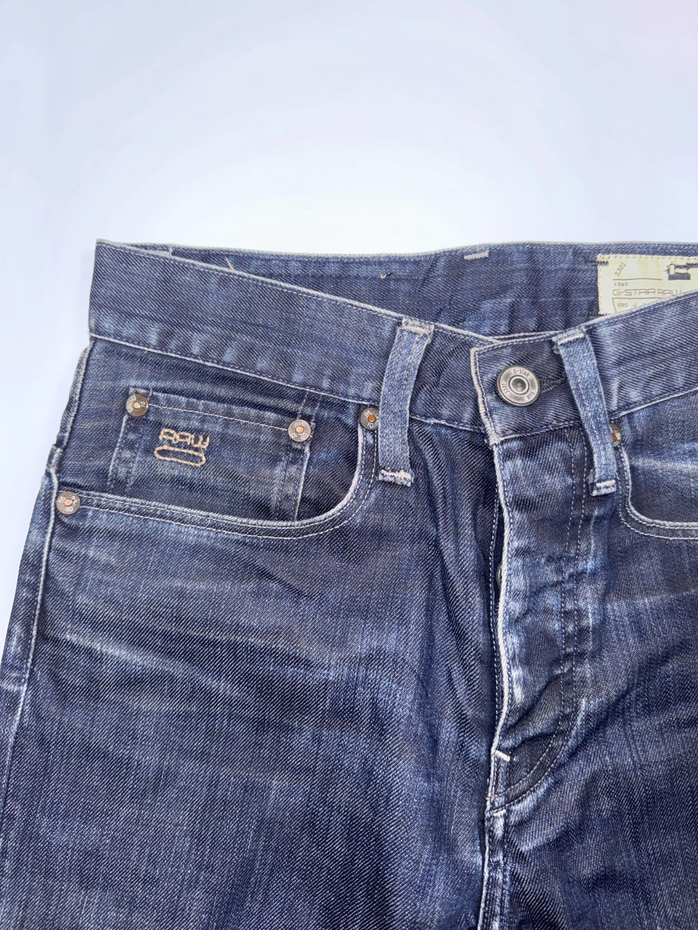 G-Star RAW 3301 Jeans W29 L34 Vintage Straight Dark Blue Denim — 2