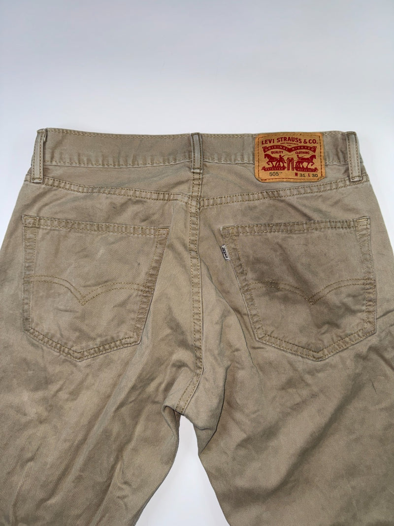 Levi's Vintage 505 Straight Leg Pants W31 L30 Khaki Beige