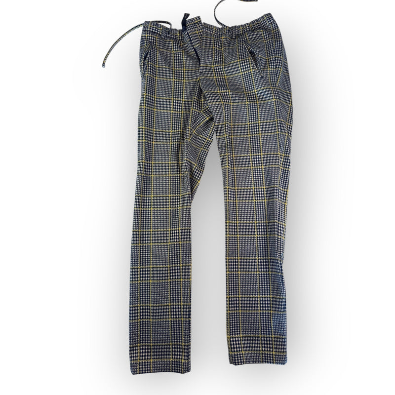 New Spartakus Check Pants Slim Fit Grey Yellow Size 52