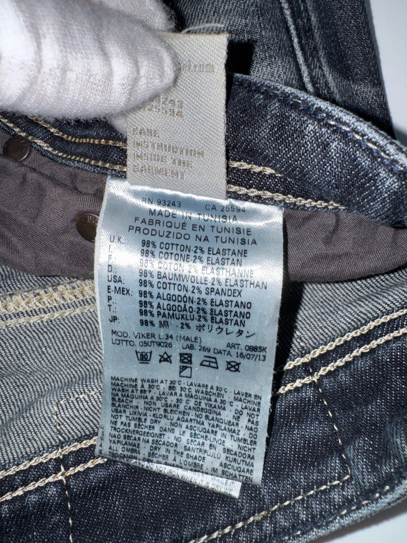 Diesel Viker Vintage Straight Leg Jeans W34 L34 Dark Blue
