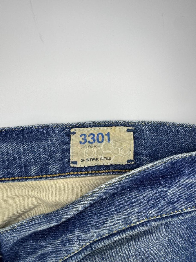 G-Star RAW 3301 Jeans Blue Denim Straight Fit Button Fly