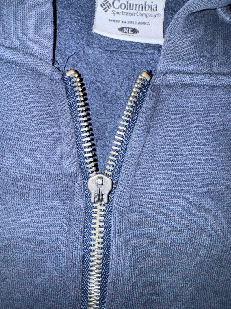 Columbia Vintage Zip Hoodie Blue Size XL Y2K Sweatshirt