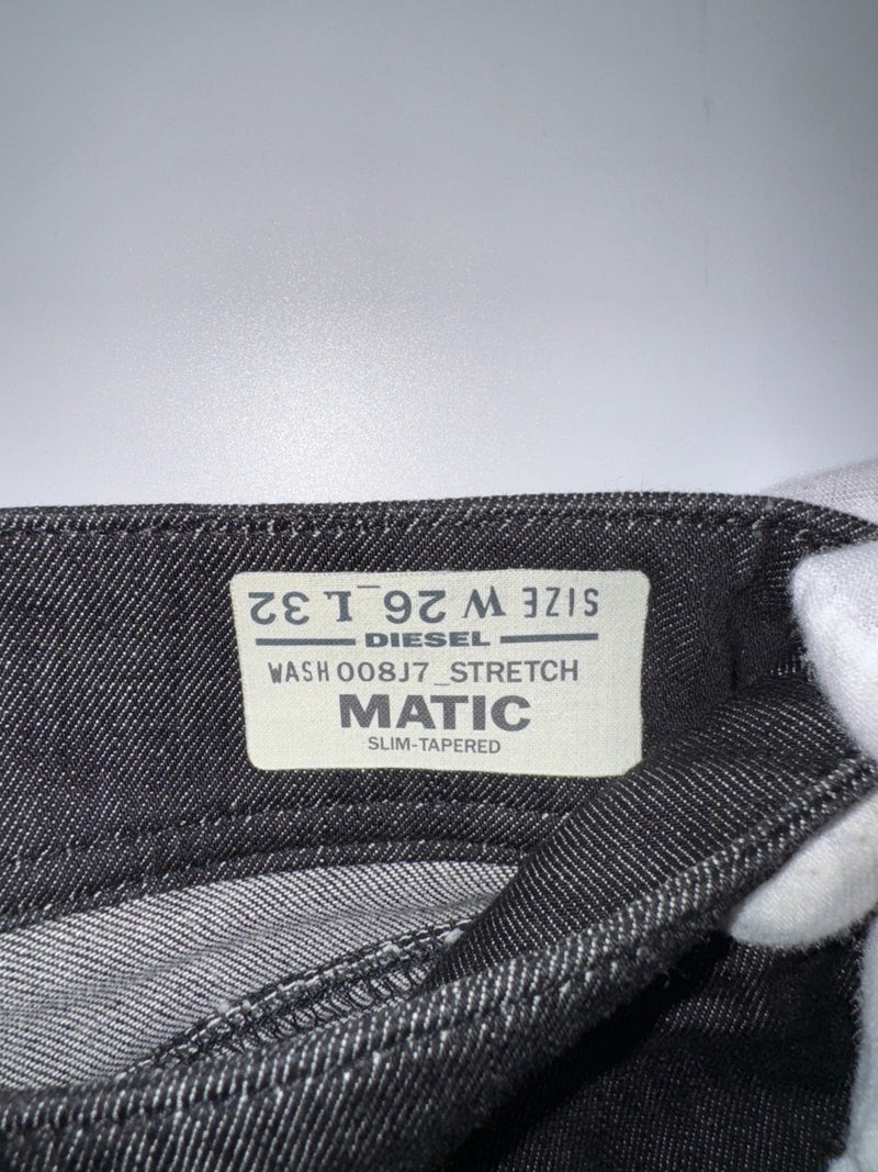 Diesel Matic Stretch Slim Tapered Jeans Black W26 L32