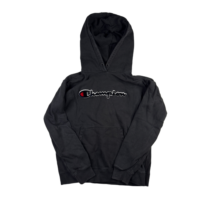 Champion Logo Hoodie Schwarz XS/S Rot Weiß Blau Schriftzug