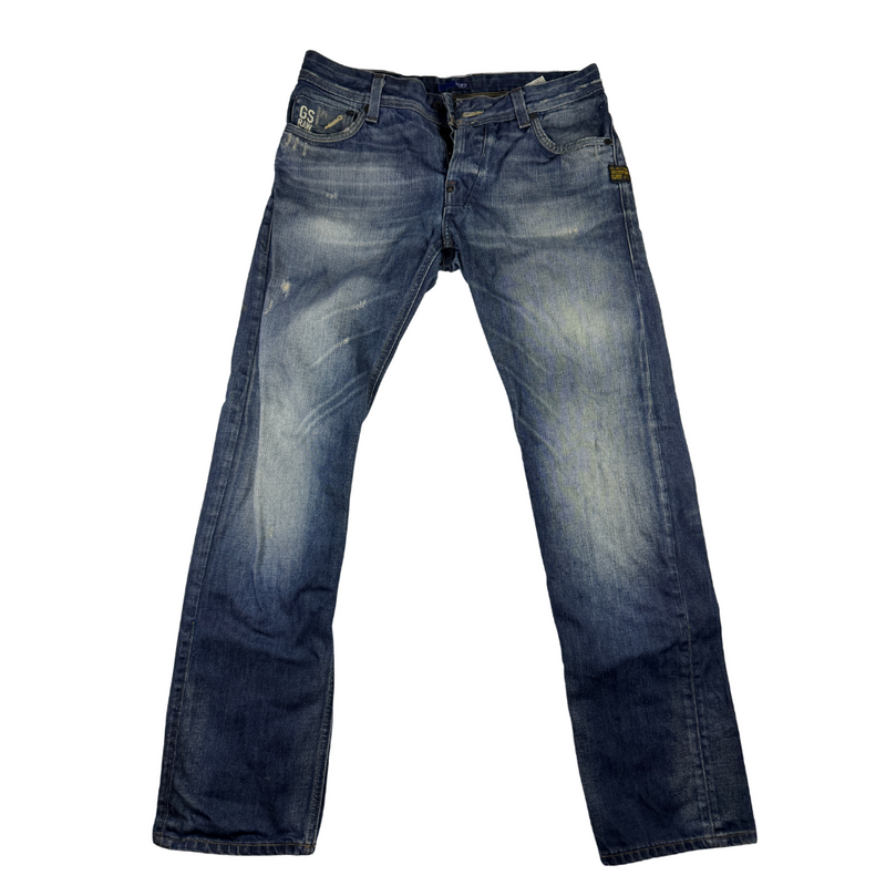 G-Star RAW 3301 Jeans Vintage Y2K Blue Denim Straight Fit W34 L32