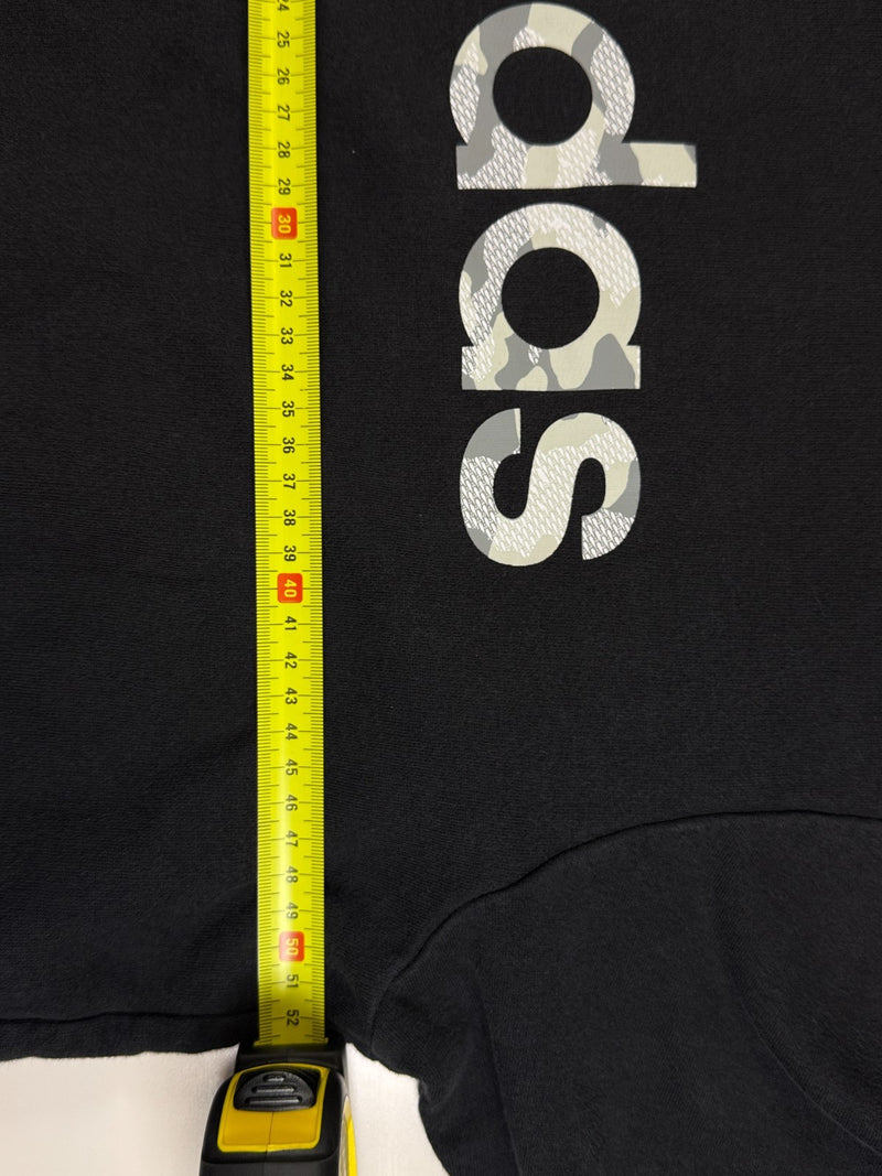 Adidas Hoodie Black Camo Logo Pullover Sweatshirt Size L