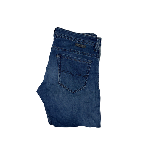 Diesel THAVAR Denim Sweat Pants Jeans W32 Blue Jogger Stretch