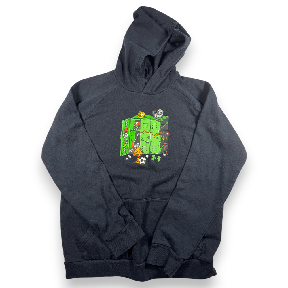 Under Armour Locker Graphic Hoodie Black Youth XL — 1