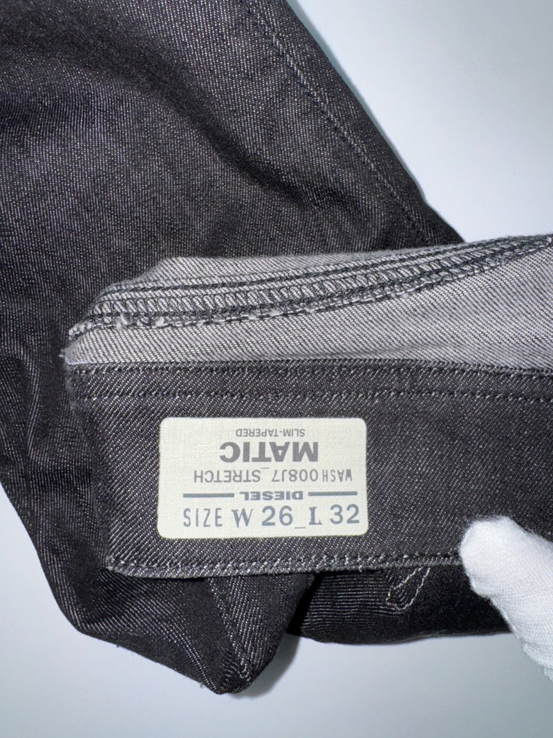 Diesel Matic Stretch Slim Tapered Jeans Black W26 L32
