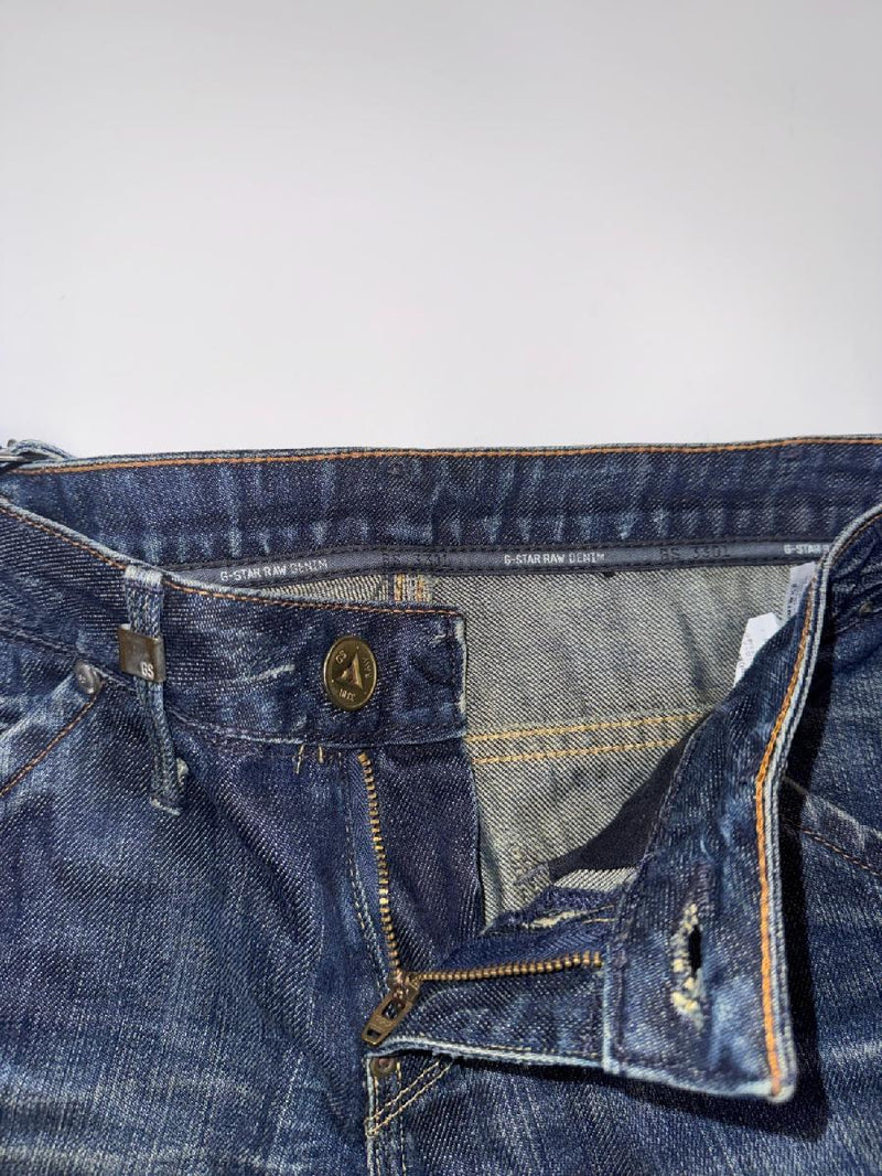 G-Star RAW 3301 Jeans W27 L32 Distressed Bootcut Vintage Denim