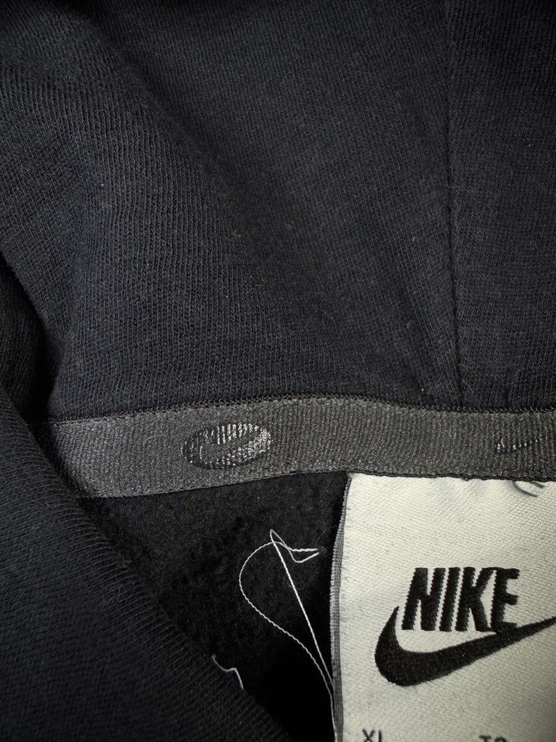 Nike Vintage Y2K Hoodie Black Double Swoosh Logo Pullover XL
