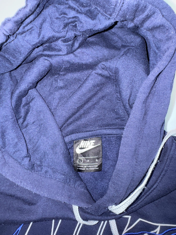 Nike Vintage Y2K Hoodie Blau L Swoosh Logo Streetwear