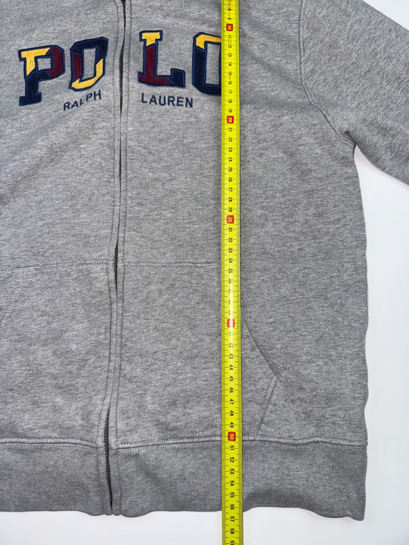 Polo Ralph Lauren Full Zip Hoodie Gray Big Logo Youth L 14-16 (Fits XS/S)