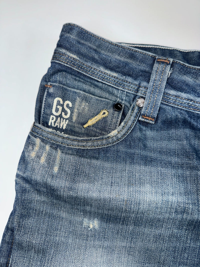 G-Star RAW 3301 Jeans Vintage Y2K Blue Denim Straight Fit W34 L32