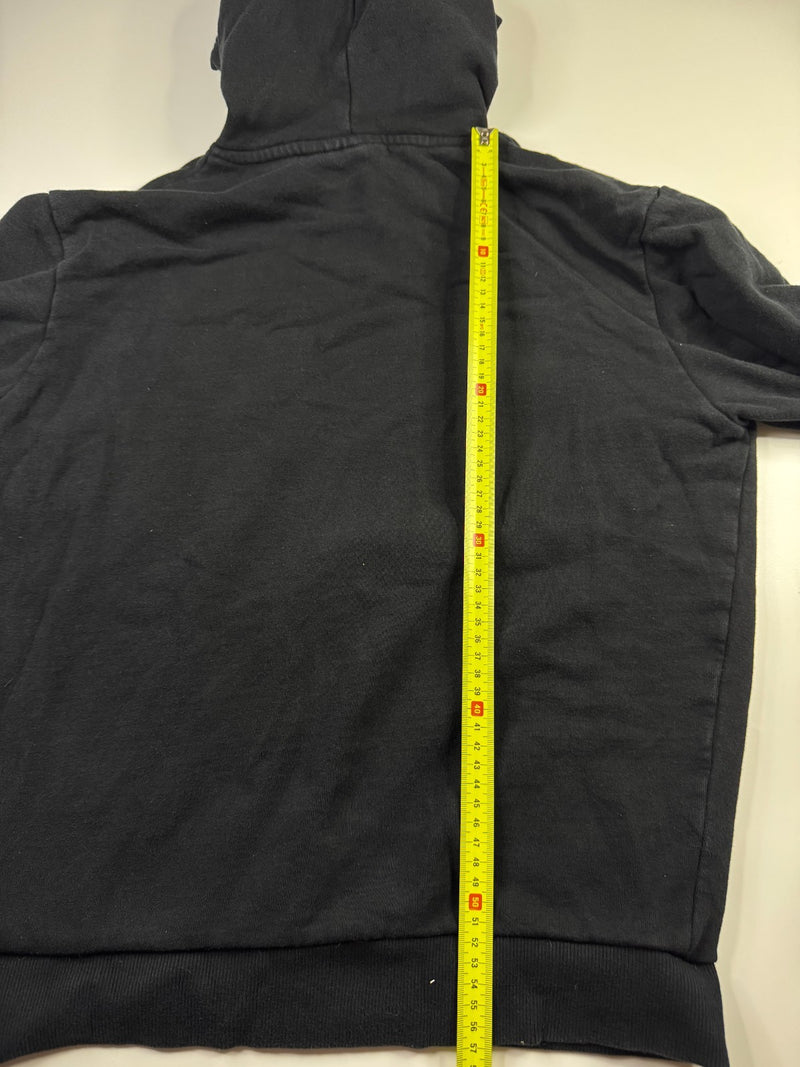 FILA Vintage Y2K Hoodie Black Pullover Sweatshirt Spellout Logo XS