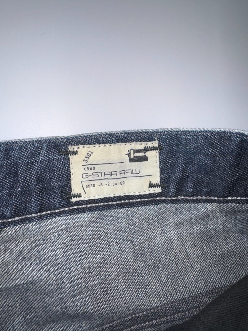 G-Star RAW 3301 Jeans W29 L34 Vintage Straight Dark Blue Denim