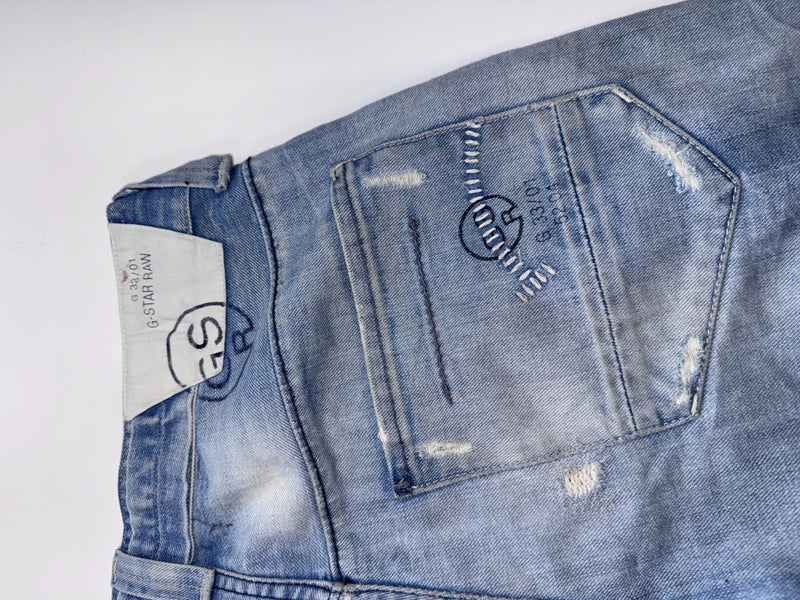 G-Star Raw Vintage Distressed Jeans Y2K Light Blue Size W33