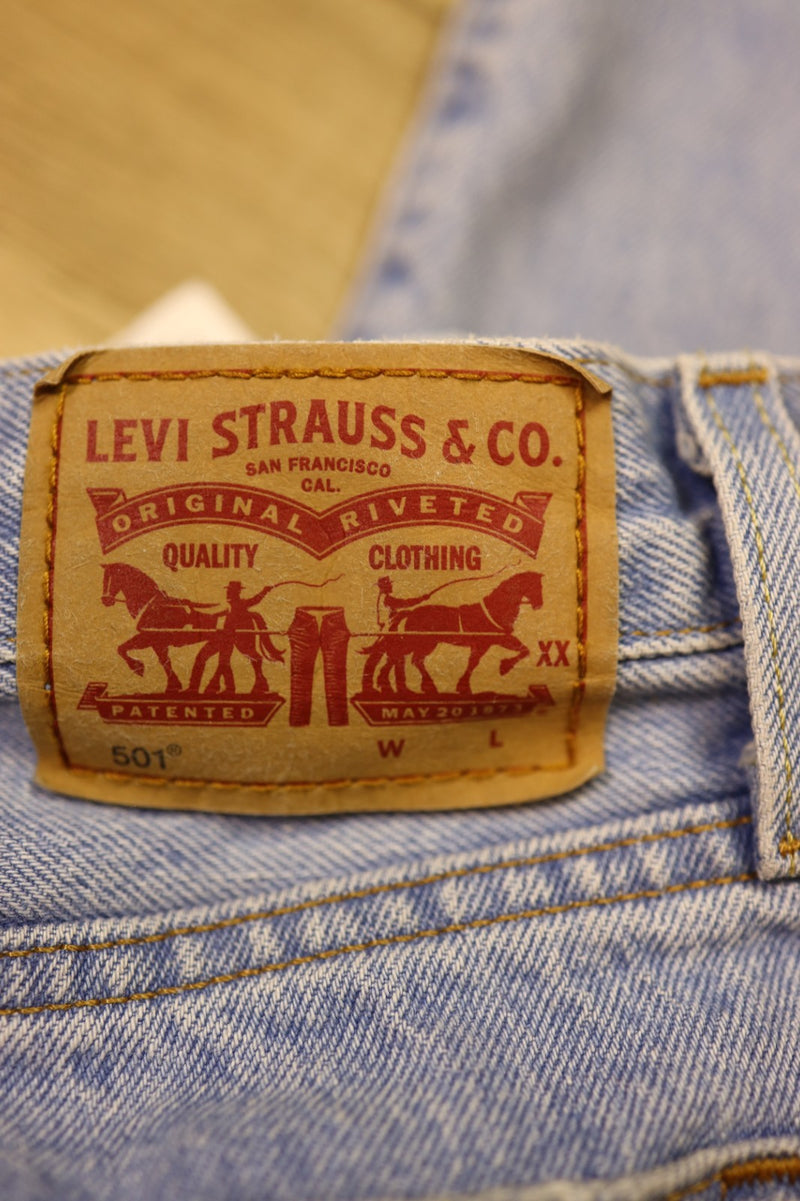 Levi's 501 Jeans W27 L30 Hellblau Vintage Straight Leg Denim Damen