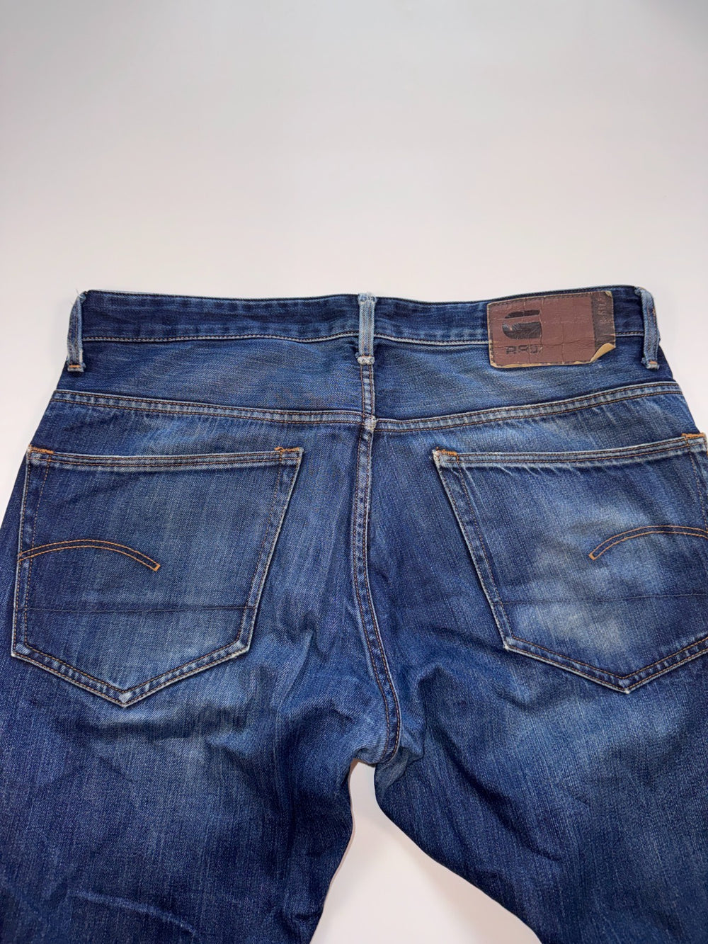 G-Star RAW Jeans W34 L32 Blue Denim Straight Fit Distressed — 3
