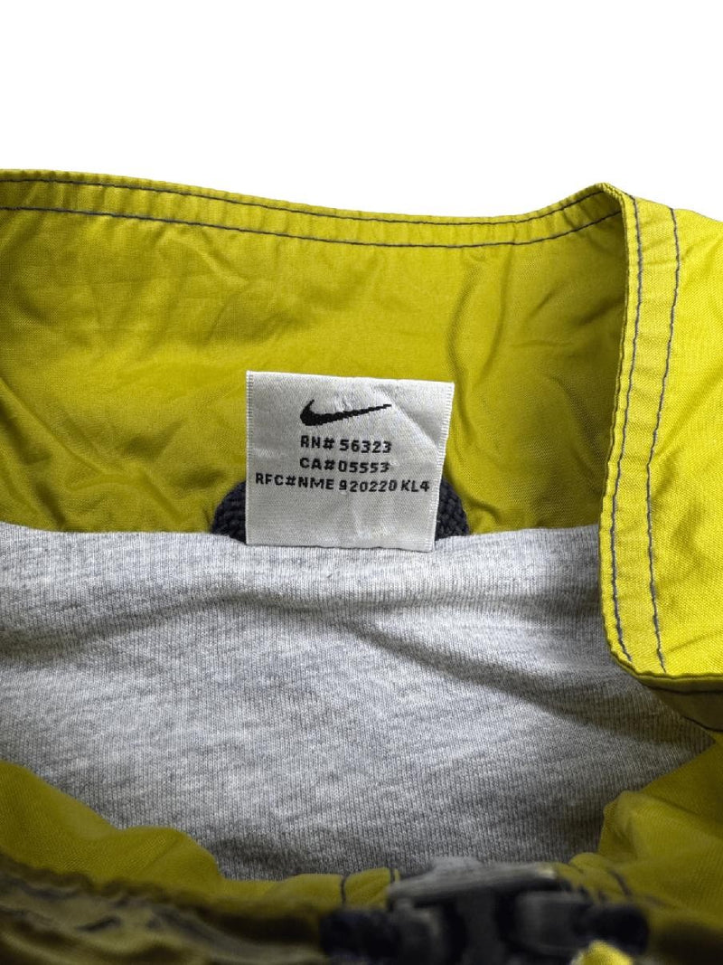 Nike Vintage Windbreaker Jacket 90s Navy Yellow Swoosh Spell Out Size XL
