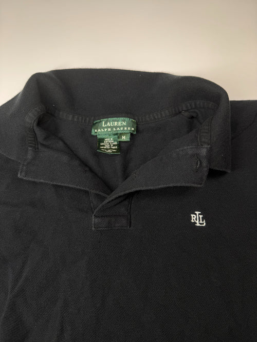 Lauren Ralph Lauren Polo Shirt Black Embroidered Logo Size M
