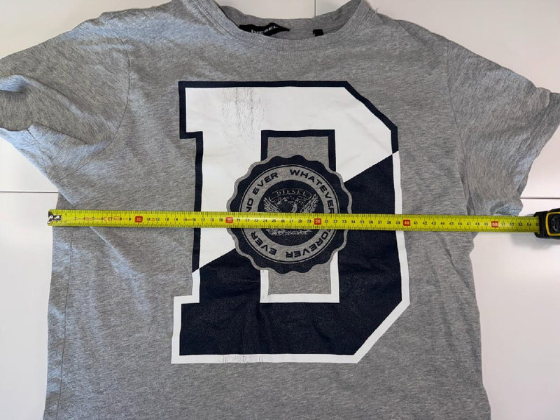 Diesel Vintage Y2K T-Shirt Big Logo Grey Size L