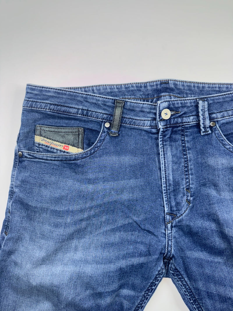 Diesel THAVAR Denim Sweat Pants Jeans W32 Blue Jogger Stretch