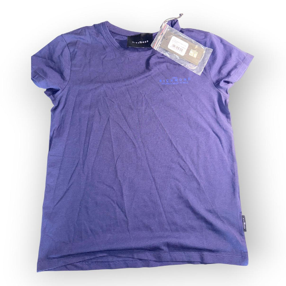 John Richmond T-Shirt Blue Night Logo Graphic Cotton Stretch Size M New — 1