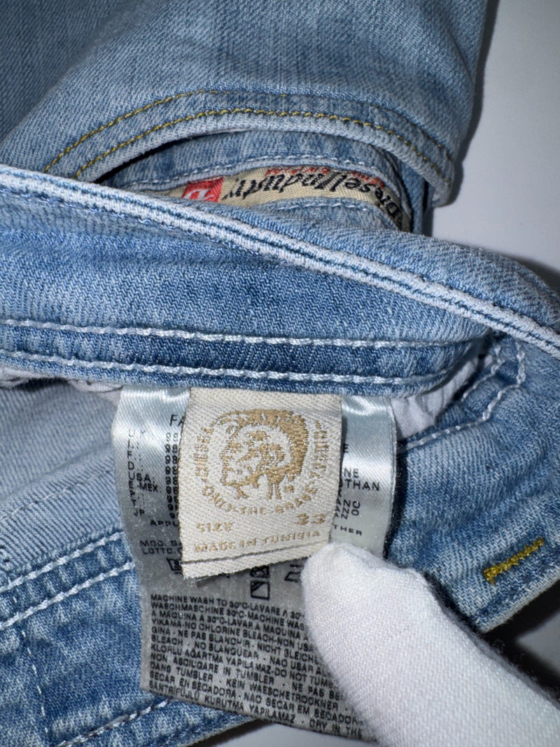 Diesel Safado Stretch Jeans Regular Slim Straight Light Blue W33 L30