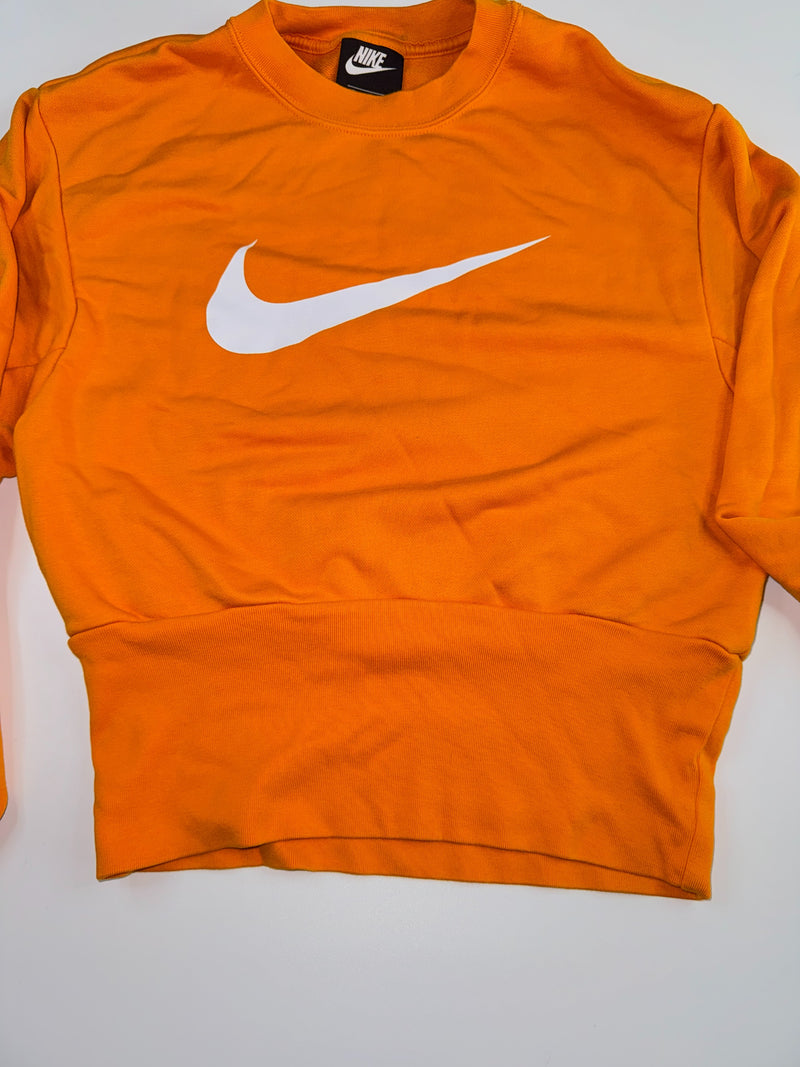 Nike Swoosh Cropped Sweatshirt Orange Size S