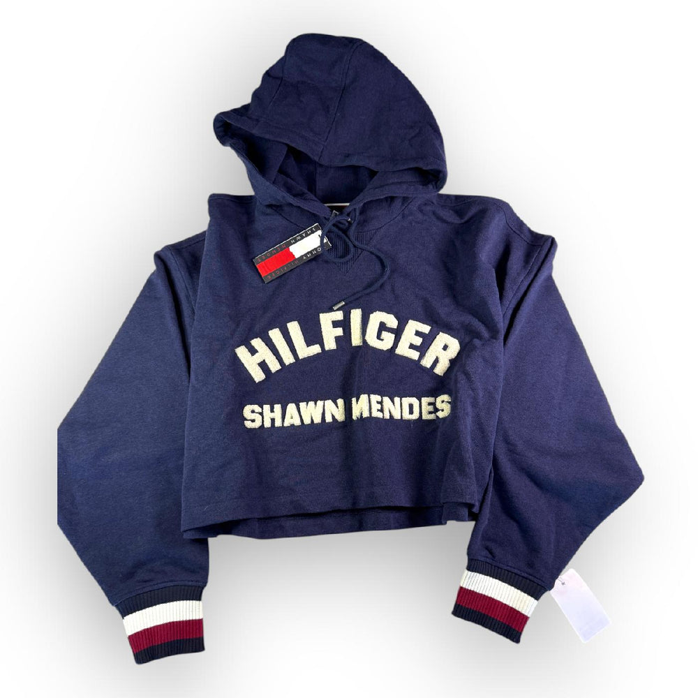 Tommy Hilfiger x Shawn Mendes Hoodie Navy Logo Spell Out Size L NEW — 1