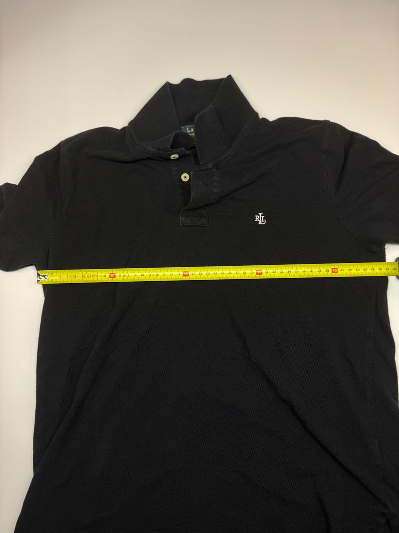 Lauren Ralph Lauren Polo Shirt Black Embroidered Logo Size M