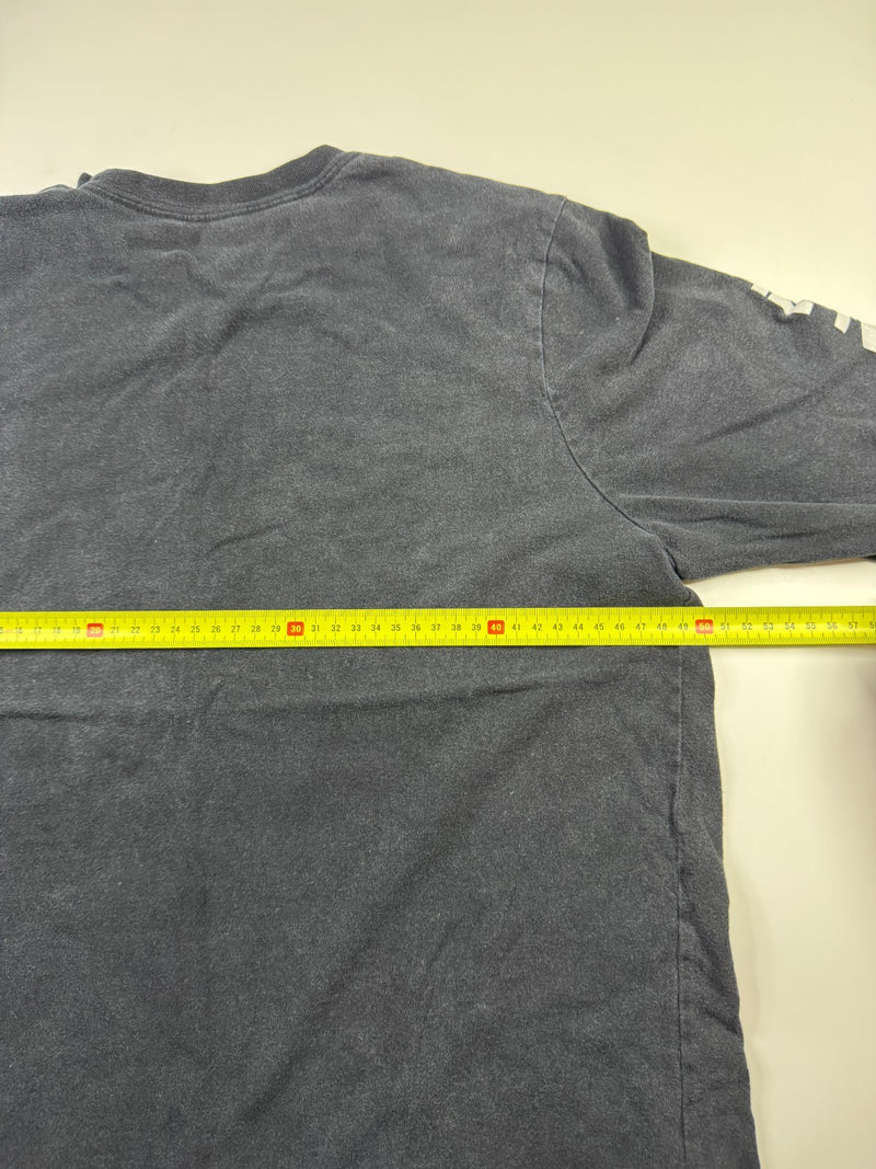 The North Face Vintage Y2K Long Sleeve T-Shirt Black Logo Sleeve Print M
